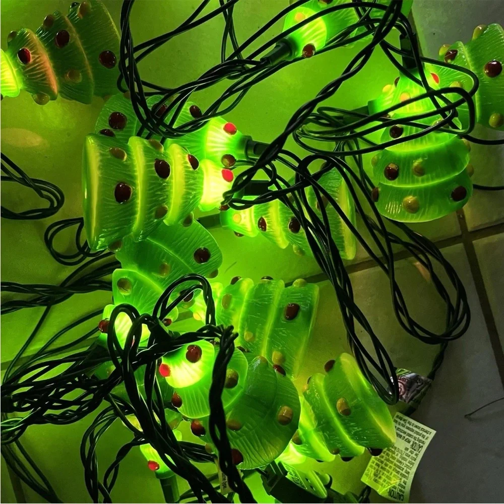 2 Sets Novelty Christmas Tree Blow Mold Plastic String Lights Strands
